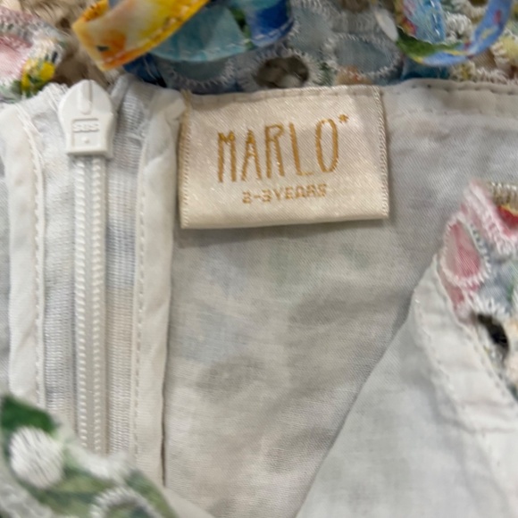 Marlo Girls Floral Embroidered Romper - Picture 3 of 4
